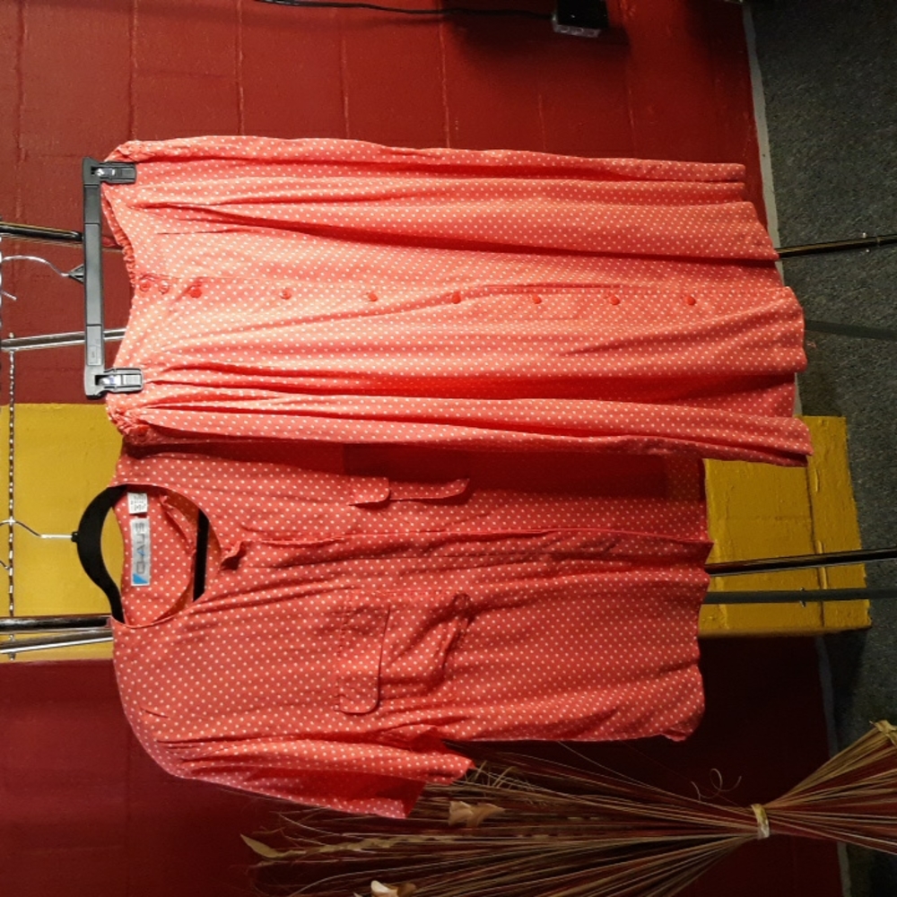 Chaus Shirt and Skirt Set, Coral&White